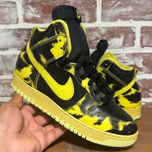Nike Dunk High 1985 Yellow Acid Wash Men's Sz 7 DD9404-001